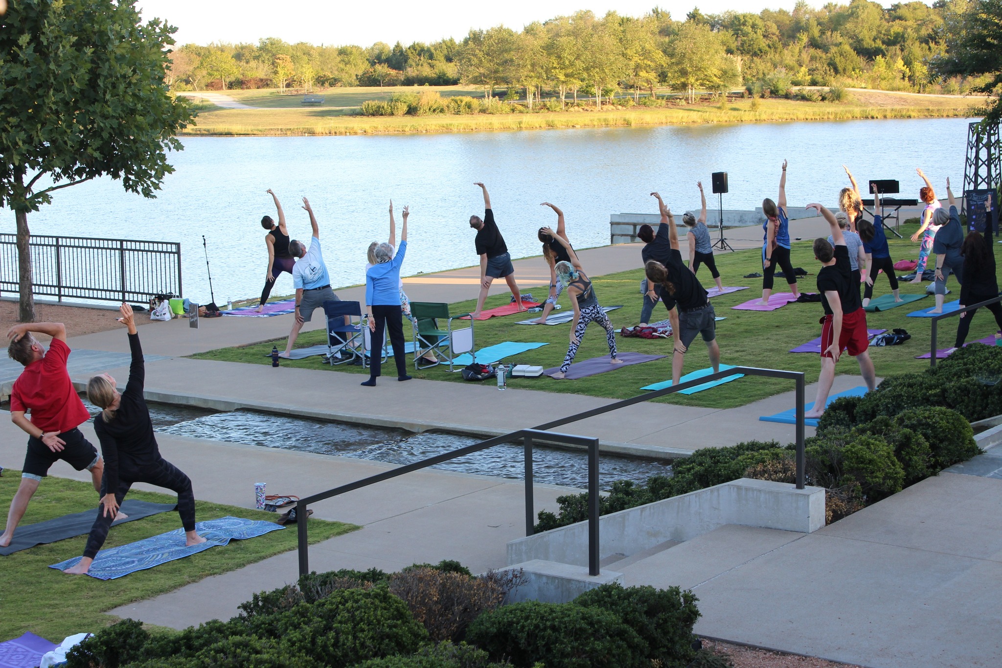 Yoga at Tulsa Botanic Gardens.